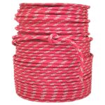 Kit 40 Metros Cabo Náutico Pré-Estirado 6mm Vermelho Com Cinza