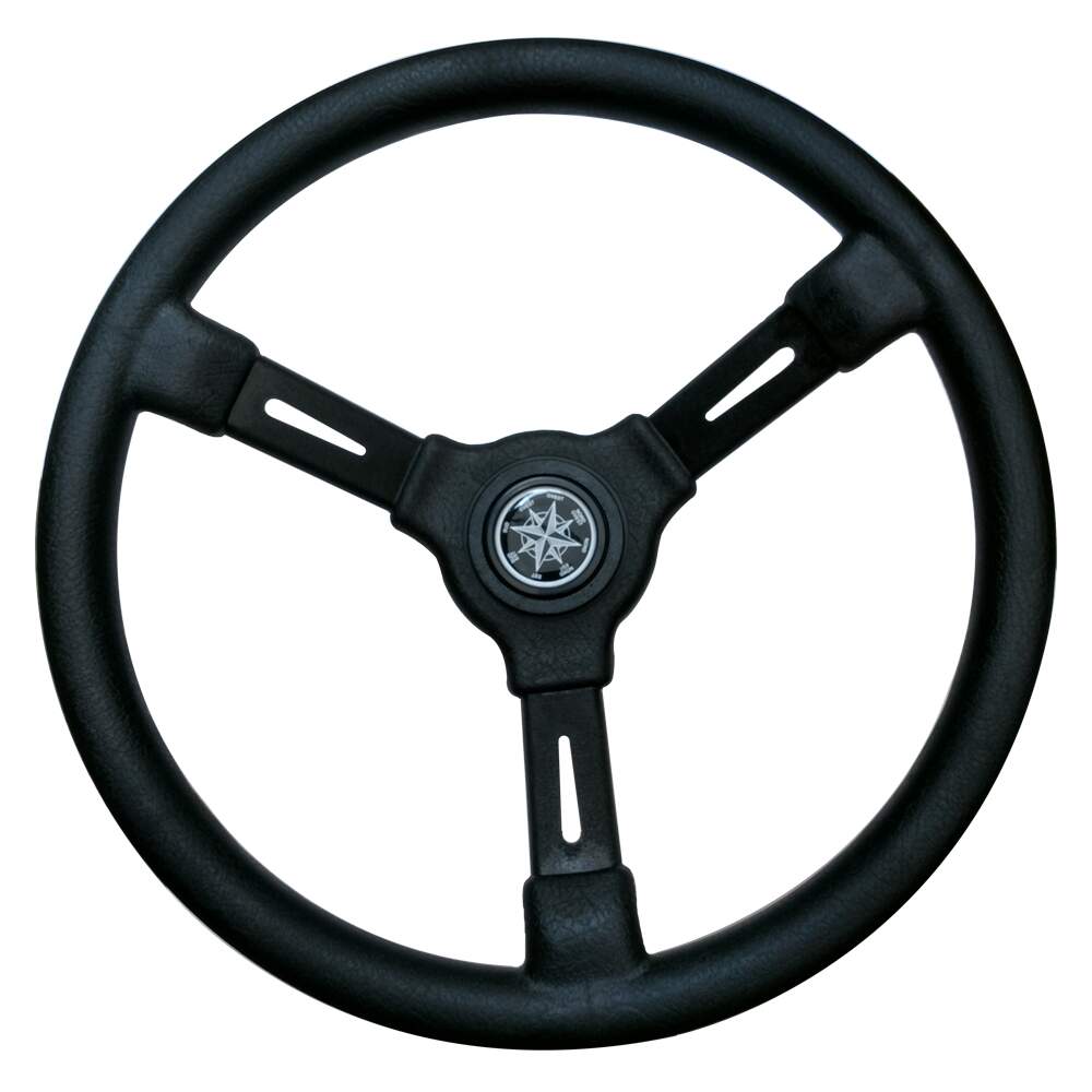 12b43cb8ab94a334b49f233fee6535f0.jpg Volante Timão Esportivo 330mm Encaixe Universal Preto - Imagem 1