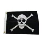 Bandeira Pirata com Caveira e Ossos Preta