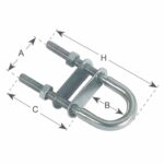 Ubolt FNI M6 Dupla Chapa 8mm Aço Inox - Imagem 3