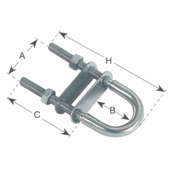 Ubolt FNI M6 Dupla Chapa 8mm Aço Inox - Imagem 3