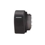 Botão Náutico On Off Marinizado Preto LED Branco 12V/24V 3 Pinos