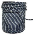 Kit 30 Metros Cabo Náutico Pré-Estirado 6mm Azul Com Cinza