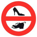 Adesivo PVC Proibido Sapatos 170mm - Imagem 2