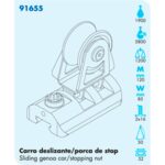 Carro Genoa Nautos 91655 32H Deslizante Porca Stop Roldana