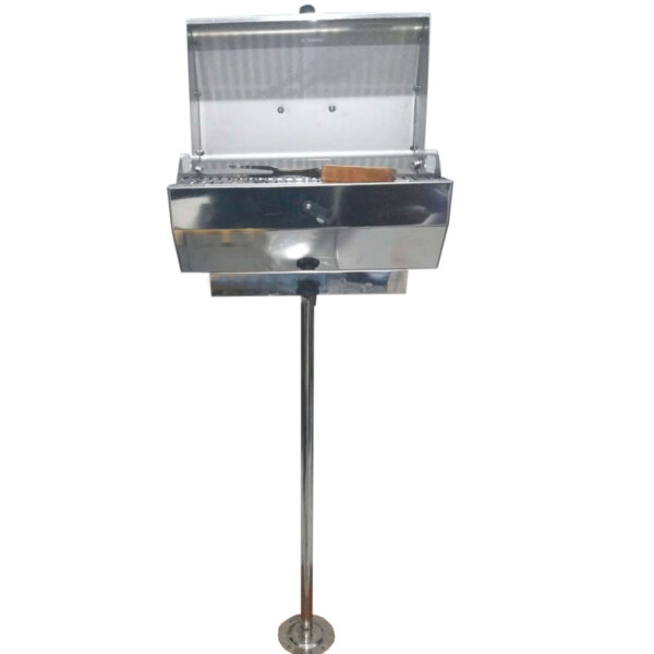 Churrasqueira Náutica Carvão Pedestal Inox - Imagem 6