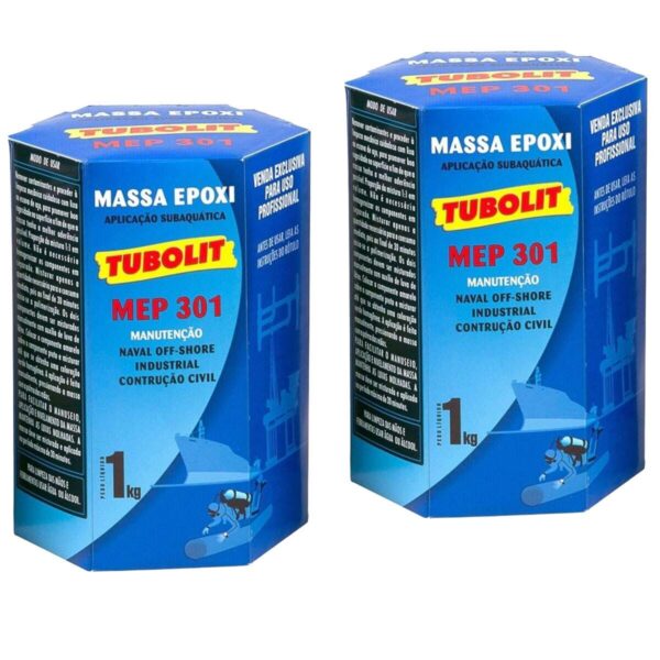 Kit 2x Massa Epóxi Subaquática Tubolit Mep 301 1Kg - Imagem 2