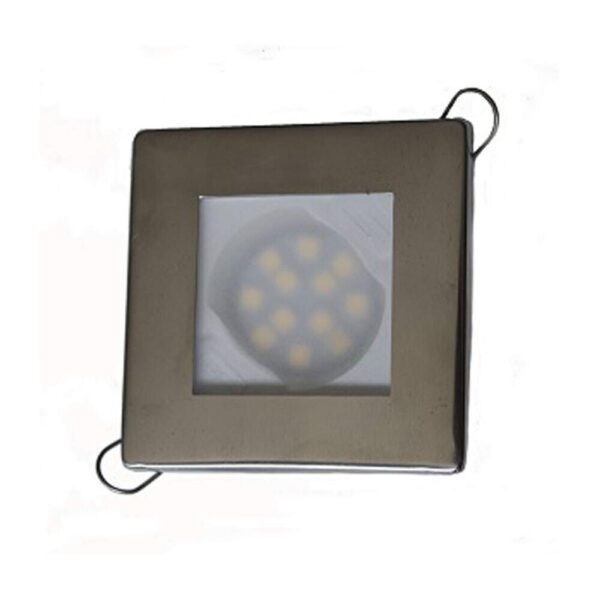 Luminária Náutica Quadrada Inox 12-24V Branco Quente - Imagem 4