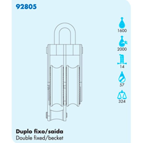 Moitão Nautos 92805 Offshore 57mm Duplo Fixo Saída - Imagem 3