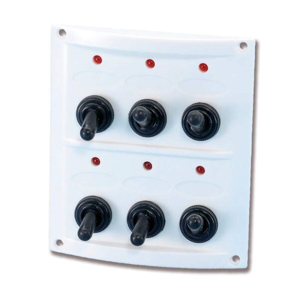 Painel 6 Posições Switch Led 12V Branco Trem - Imagem 2
