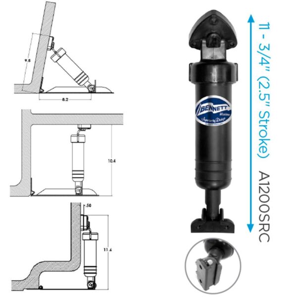 Pistão Curto Para Flaps Bennett M80 e M120 Sem Sensor - Imagem 5