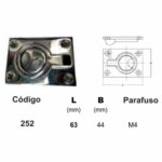 Puxador Náutico Retangular 63x44 mm Inox - Imagem 3