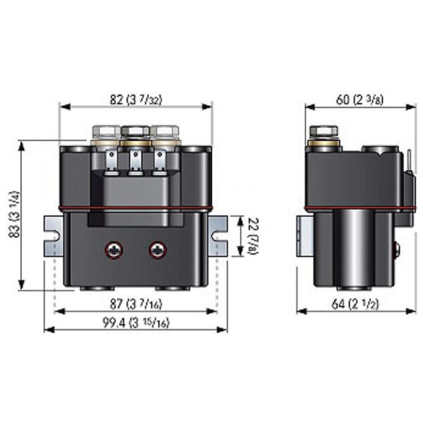 Solenoide Para Guinchos Acima De 1000W 24V 3 Pinos - Imagem 4