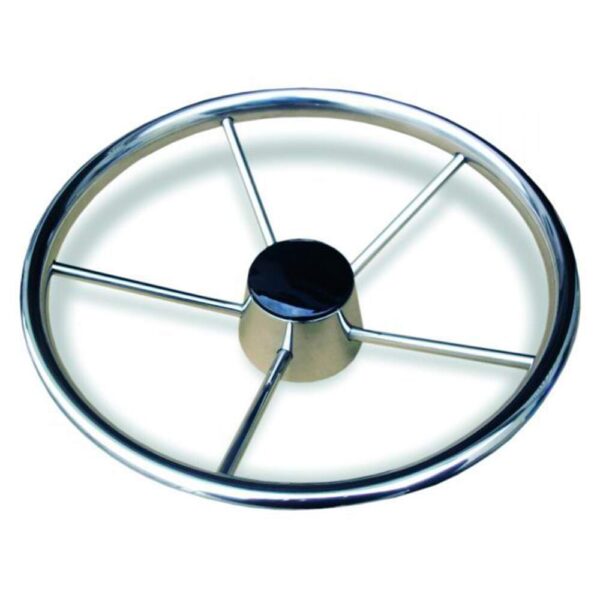 Volante Náutico Timão Inox 350mm Tampa Preta - Imagem 2