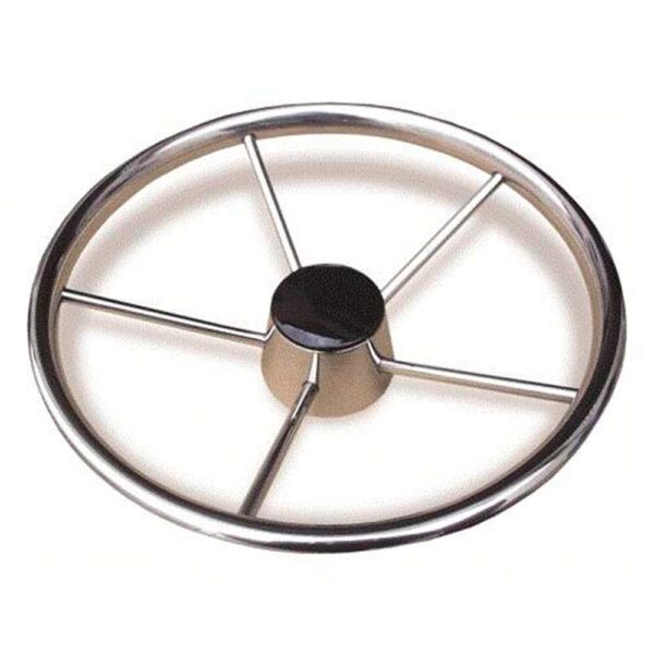 Volante Náutico Timão Inox 390mm Tampa Preta - Imagem 2