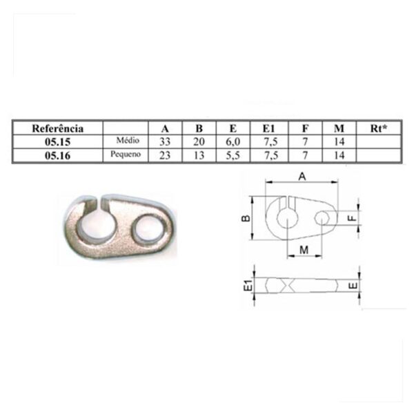 Cri Cri Médio de 33 mm em Inox - Imagem 2