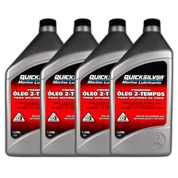 Kit Com 4 Óleo Quicksilver Premium 2T Tc-W3 1L - Imagem 4