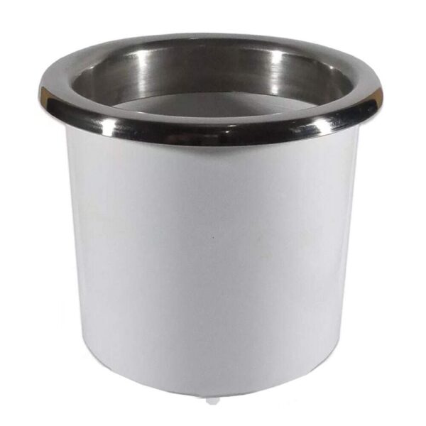Porta Copo De Embutir Branco 85X90mm Acabamento Inox - Imagem 2
