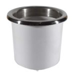 Porta Copo De Embutir Branco 85X90mm Acabamento Inox - Imagem 3