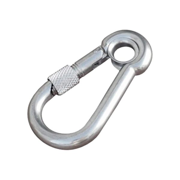 Mosquetão Com Olhal e Trava 6mm Inox - Imagem 2