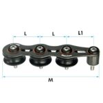 Passador Nautos 91202N 36mm Triplo Roldanas Nylon - Imagem 3