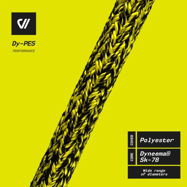 Cabo Alma Dyneema Capa Poliester Dy-Pes 8mm Velo - Amarelo - Imagem 2
