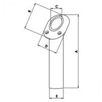 Porta Caniço Inox 90 graus Oval com Tampa - Imagem 2
