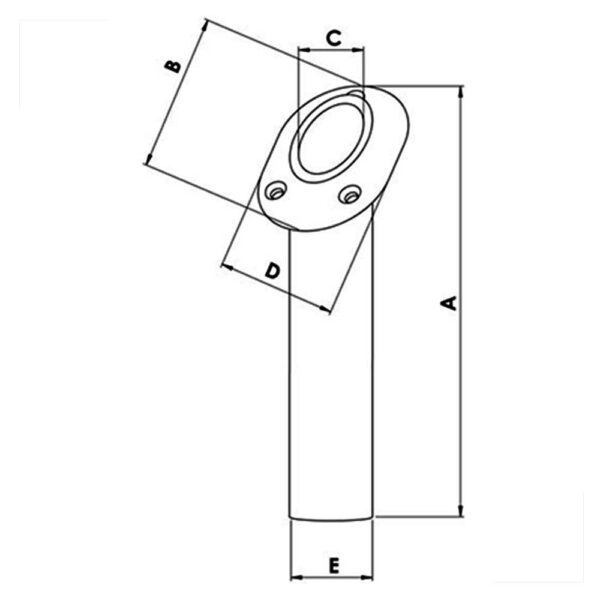 Porta Caniço Inox 90 graus Oval com Tampa - Imagem 2