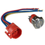 Botão Náutico On-Off Inox LED Vermelho 22mm 12-24v - Imagem 3