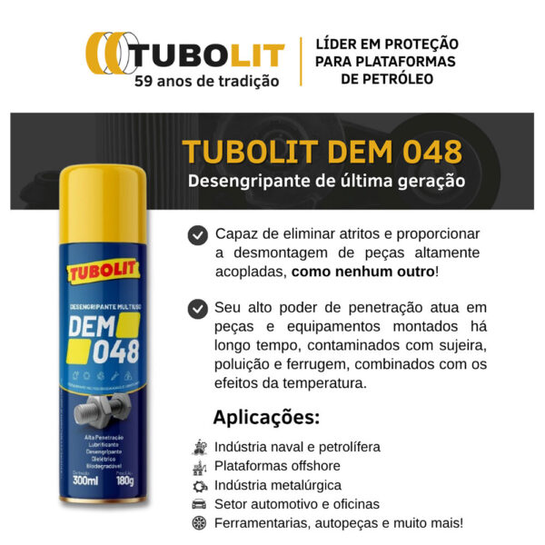 Kit 6x Desengripante Multiuso Tubolit DEM 048 - Imagem 2