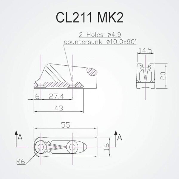 Clamcleat Cl211 Mk2 Em Alumínio - Imagem 3