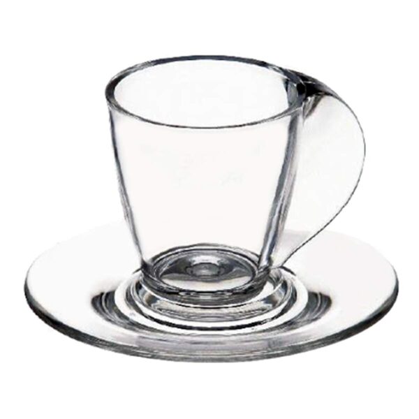 Kit 4 Xícaras Para Café Kos Com Pires Em Acrílico Cristal - Imagem 2