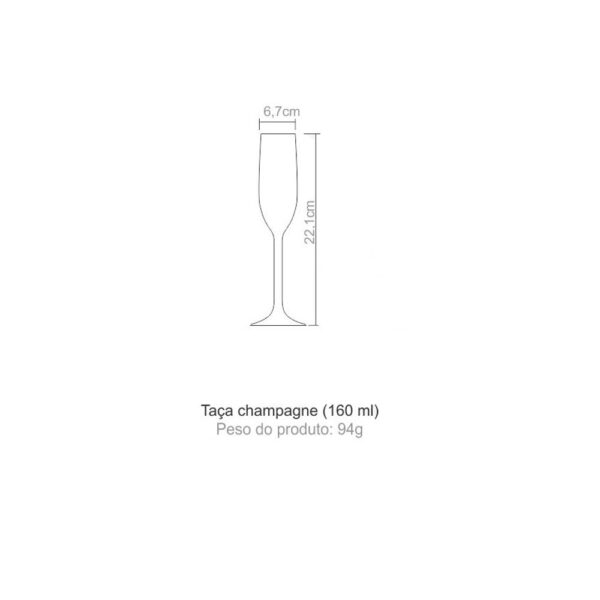 Taça Champagne Kos Em Acrílico Cristal - Imagem 3