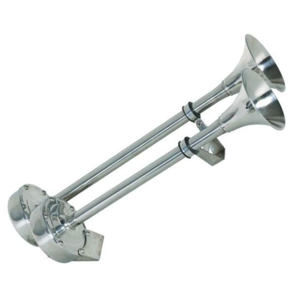 Buzina Marítima 410mm 2 Cornetas Inox - Imagem 2