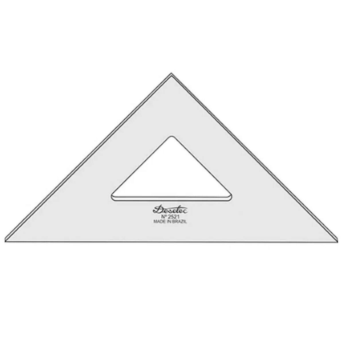ae86c95848a846d066ce7fbb828e60f1.jpg Esquadro 45 graus 28 cm Sem Escalas Trident Desetec - Imagem 1