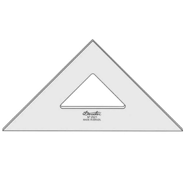 Esquadro 45 graus 28 cm Sem Escalas Trident Desetec - Imagem 3