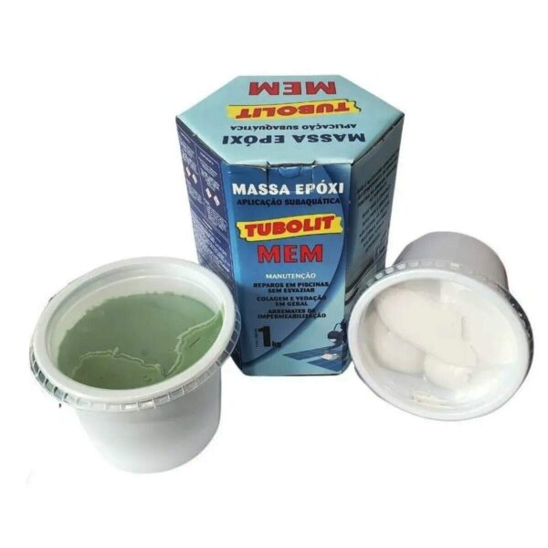 Massa Epóxi Subaquática Piscina Tubolit MEM 1Kg Branco - Imagem 5