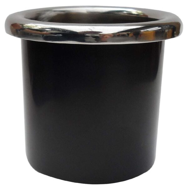 Porta Copo De Embutir Preto 85X90mm Acabamento Inox - Imagem 3
