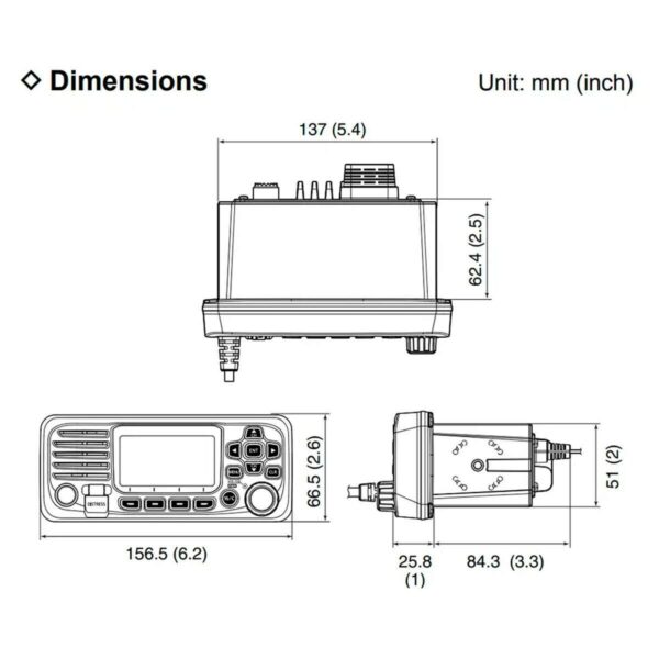Rádio Marítimo VHF Fixo ICOM IC-M330 Dsc Branco - Imagem 3