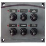 Painel Comando Náutico 6 Posições Led Cinza