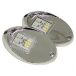 Luz de Navegação BB BE e Auxiliar Cromada Atracação Tubarão Arieltek
