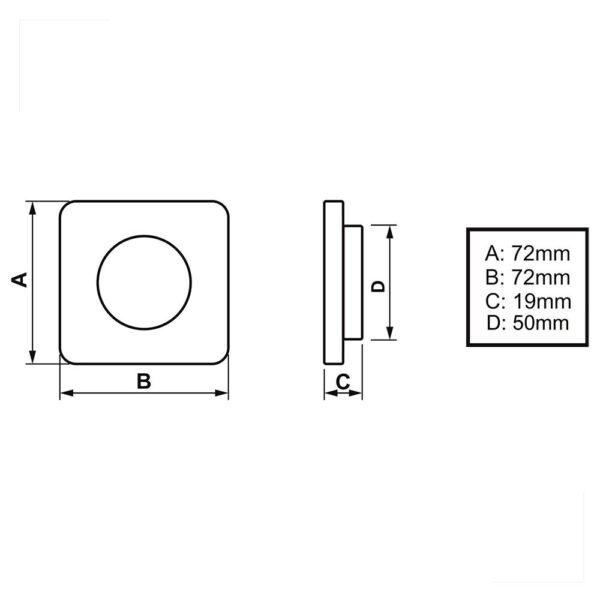 Luminária Náutica Cabine Quadrada Branco Quente 12V Arieltek - Imagem 3