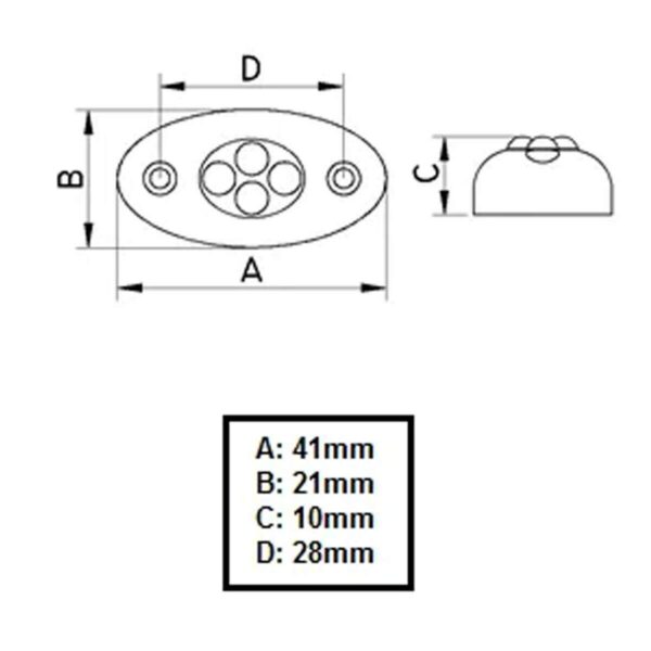Luz Cortesia Oval Branca LED Branco Arieltek - Imagem 5