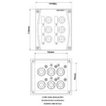 Painel Comando Náutico 4 Posições Led Cinza - Imagem 3