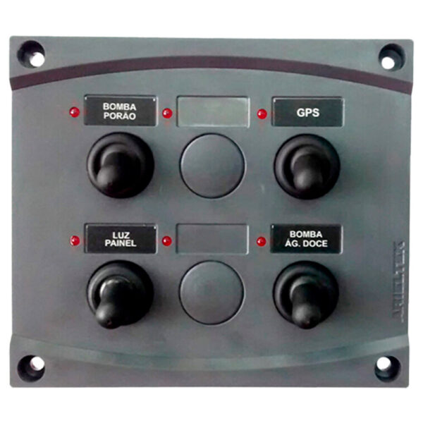 Painel Comando Náutico 4 Posições Led Cinza - Imagem 2