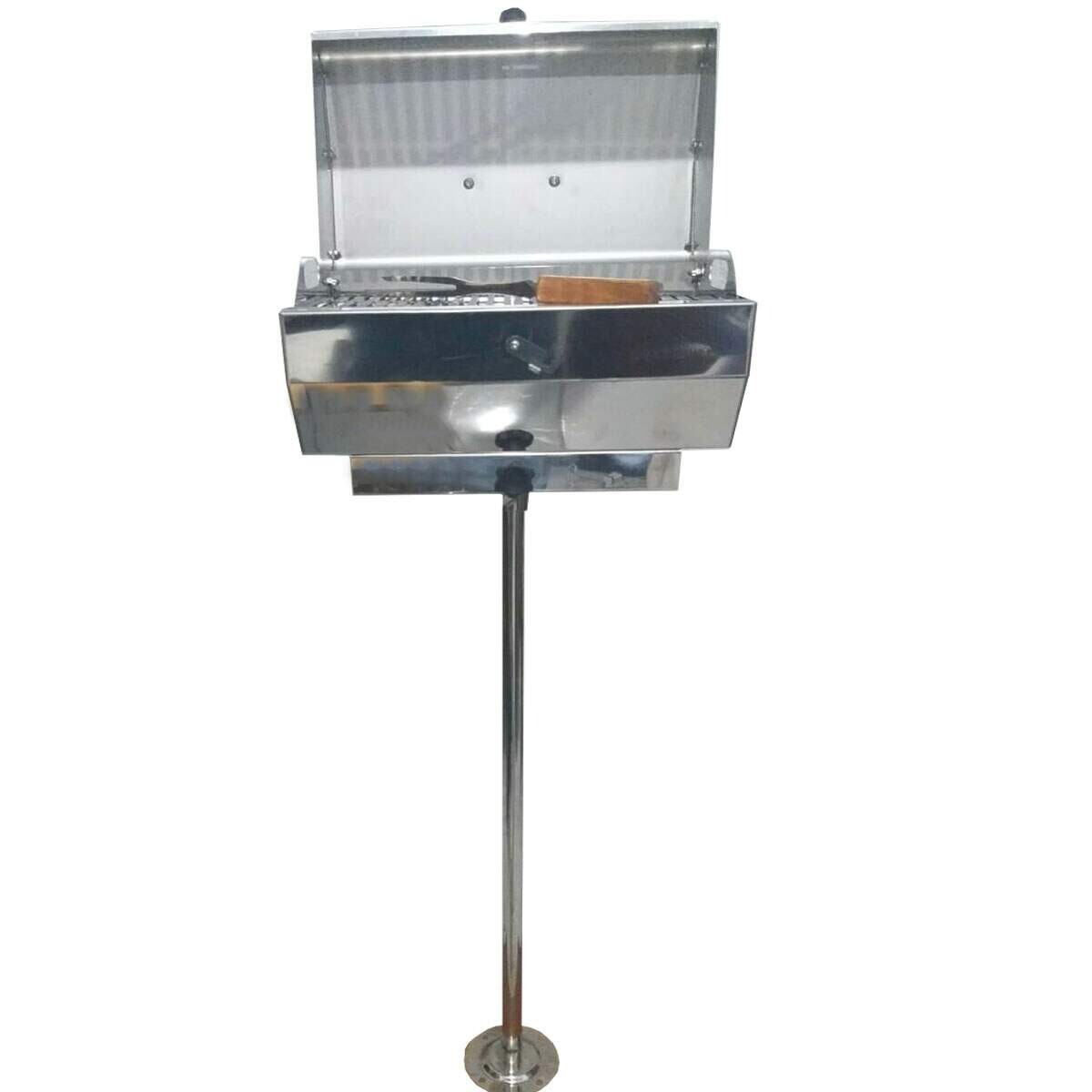 26678e725b8c37c14794a2141a5c17e6.jpg Churrasqueira Náutica Carvão Pedestal Inox - Imagem 1