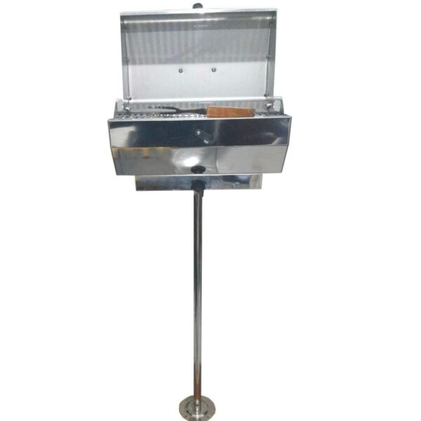 Churrasqueira Náutica Carvão Pedestal Inox - Imagem 2
