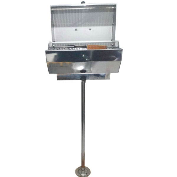 Churrasqueira Náutica Carvão Pedestal Inox - Imagem 6