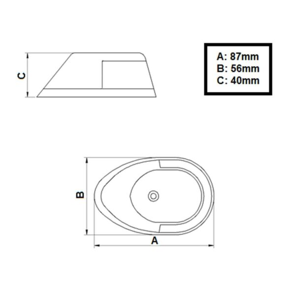 Luz Navegação Bicolor Proa LED Cromada - Imagem 4